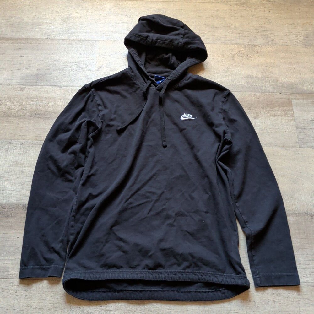 VTG NIKE BLACK HOODIE SWEATSHIRT MINI SWOOSH TRAVIS SCOTT BLUE LABEL M